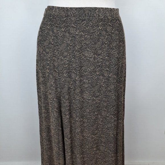 Vtg 90s bronze micro crinkle floral skirt set — JM Collection Jennifer Moore - Picture 16 of 16